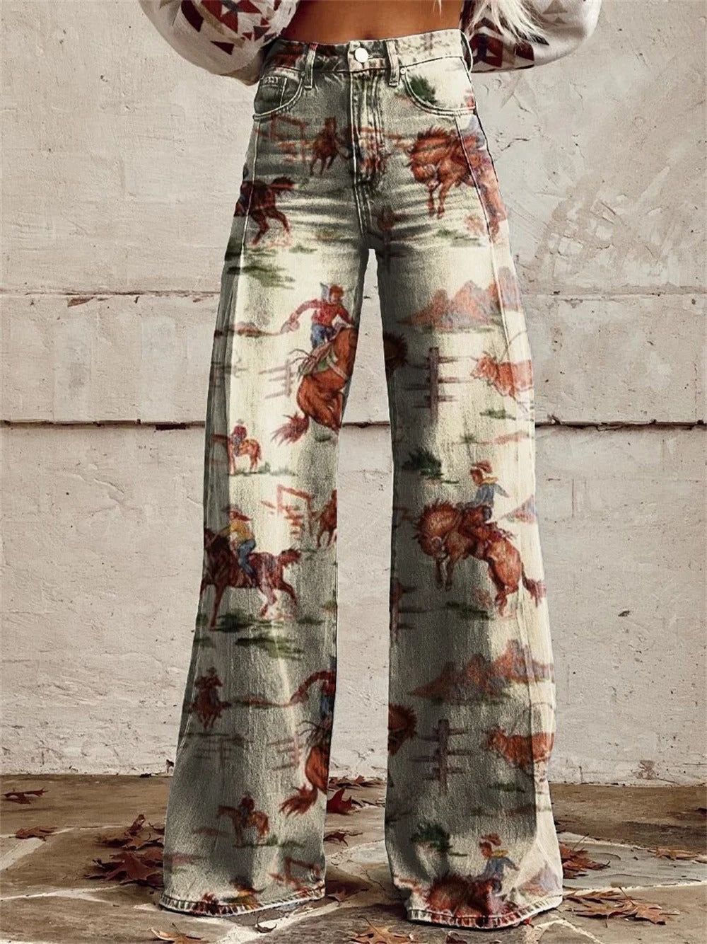 Lisa™ | Vintage Printed Wide Leg Pants