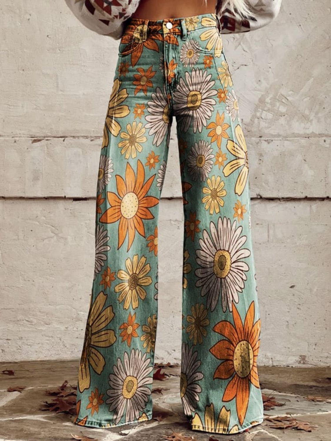 Scarlett™ | Vintage Floral Print Wide Leg Pants