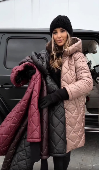 Anna | Elegant Quilted Winter Jacket with Warm Hood