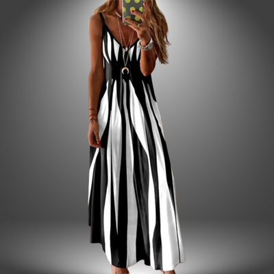 Alicia | Striped Sleeveless Maxi Dress