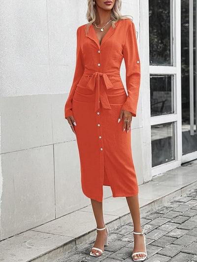 Olivia™ - Elegant Button Up Dress