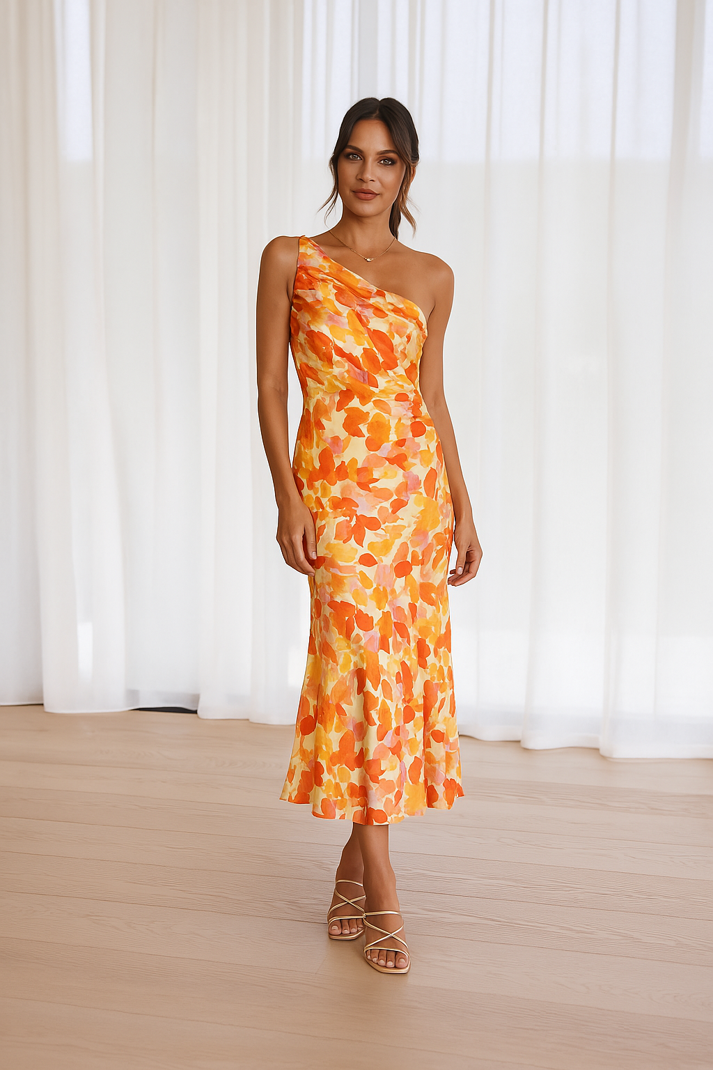 Diane | Floral Satin Dress