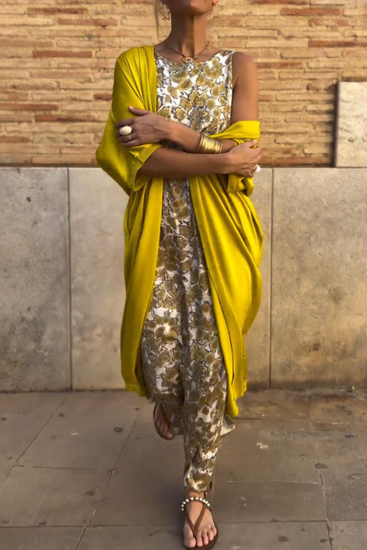 Olivia™ - Elegant Long Dress With Matching Cardigan