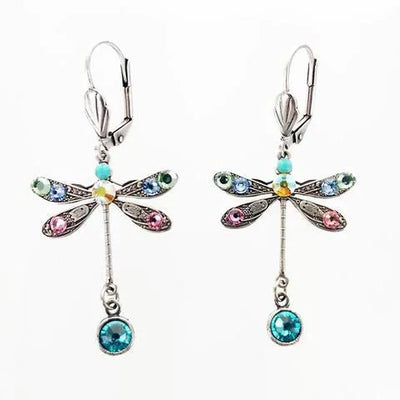 Lacey - Elegant dragonfly earrings with fine engraving