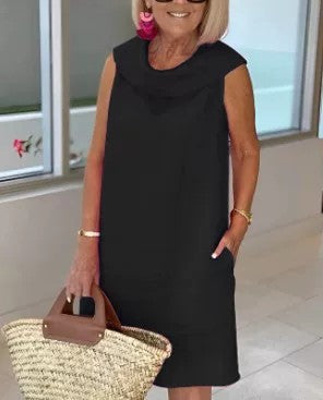 Bethany | Draped Neck Shift Dress