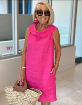 Bethany | Draped Neck Shift Dress