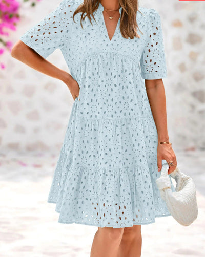 Rica | Chic Lace Ruffle Summer Dress