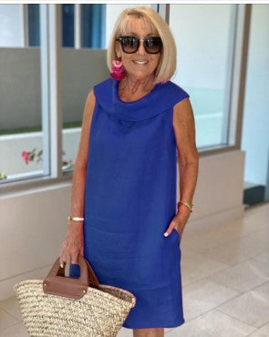 Bethany | Draped Neck Shift Dress