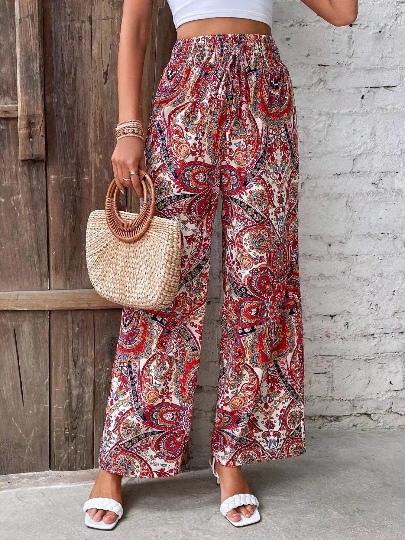 Olivia™ | Vintage Printed Wide-leg Pants