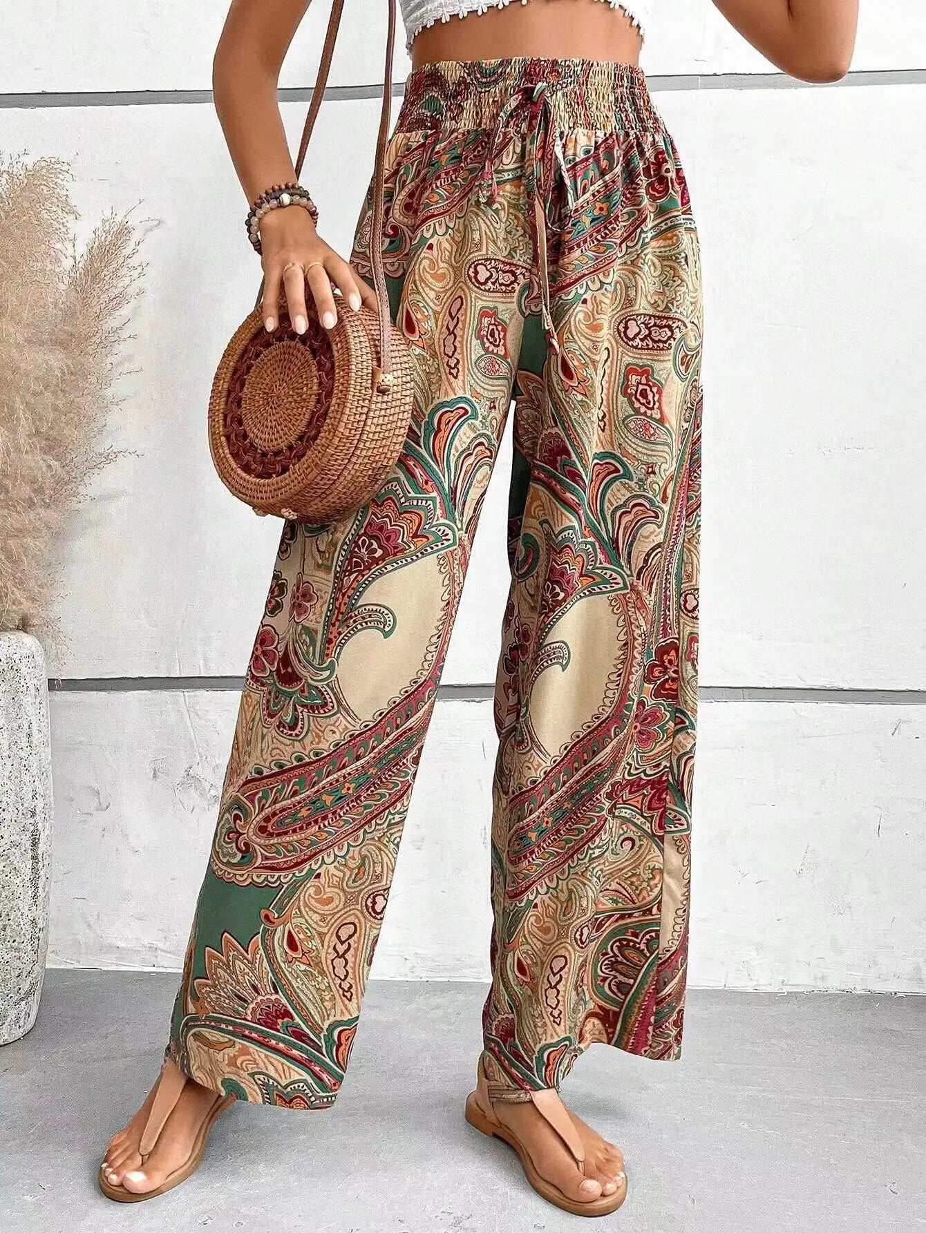 Olivia™ | Vintage Printed Wide-leg Pants