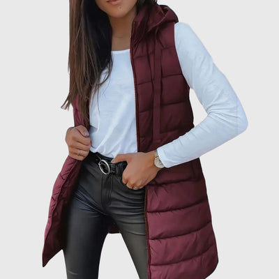 RAIN - Hood Long Puffer Vest
