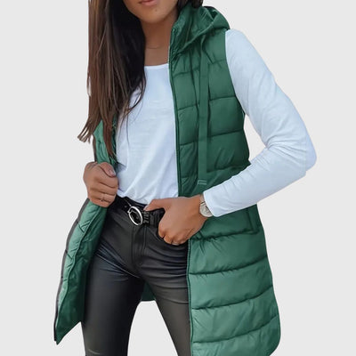 RAIN - Hood Long Puffer Vest