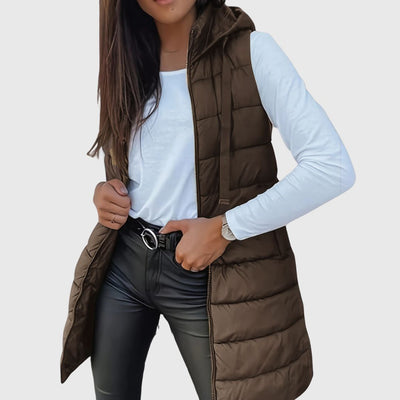 RAIN - Hood Long Puffer Vest