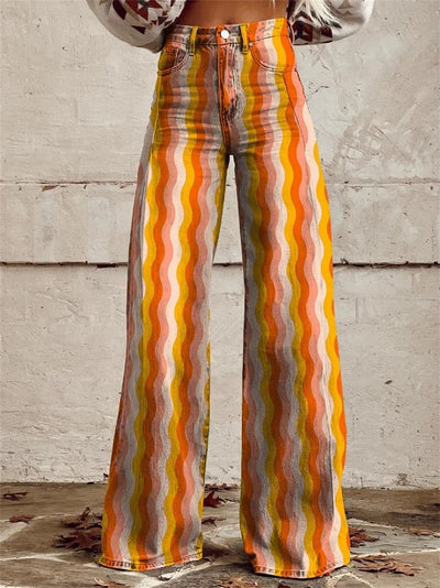 Lily™ | Stylish Multicolored Striped Wide Leg Pants