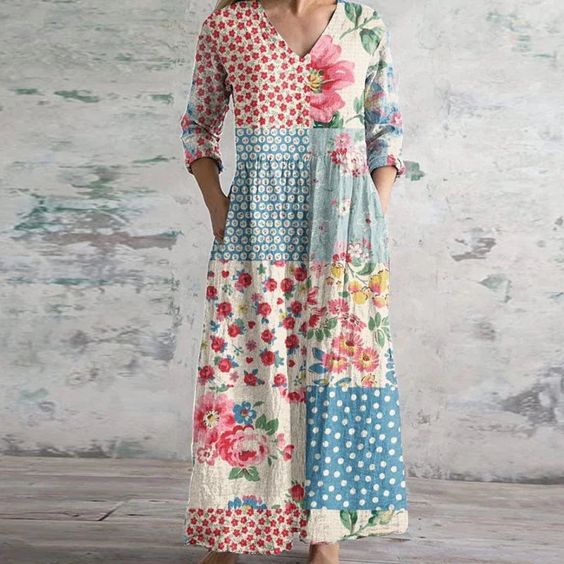 Kirsten | Floral V-Neck Maxi Dress