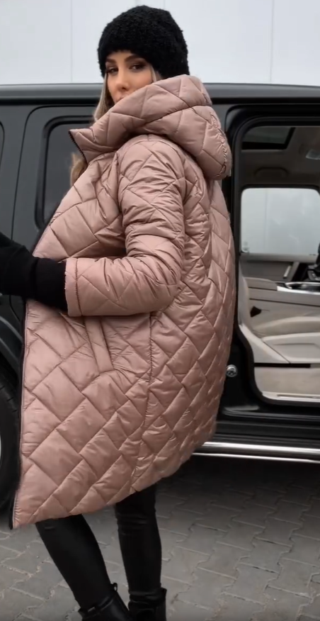 Anna | Elegant Quilted Winter Jacket with Warm Hood