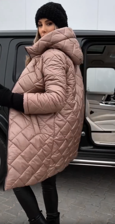 Anna | Elegant Quilted Winter Jacket with Warm Hood