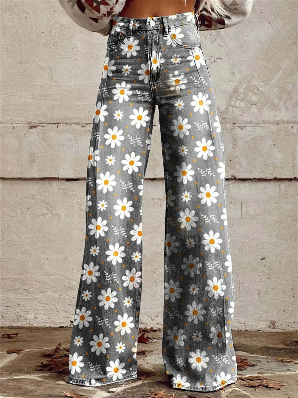 Charlotte™ | Comfortable Colourful Floral Print Wide Leg Pants