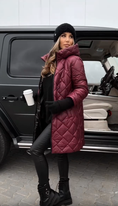Anna | Elegant Quilted Winter Jacket with Warm Hood