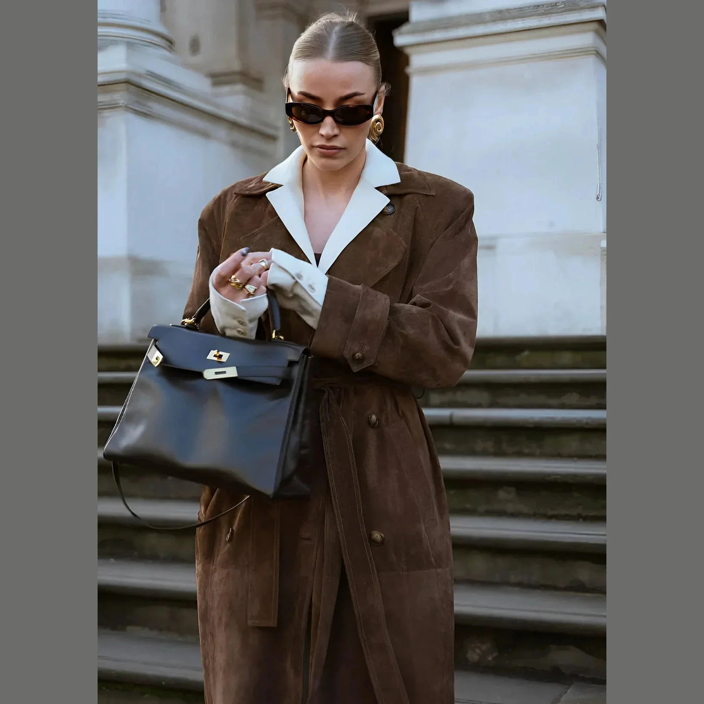 Harlow Suede Trench Coat