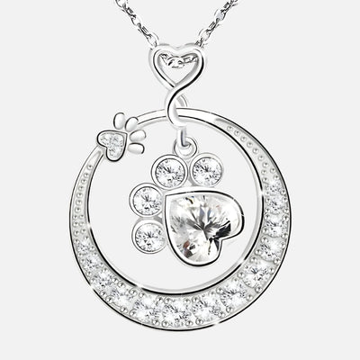 Seaton- Delicate paw necklace in silver with zirconia